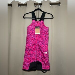 The North Face Kids Kids Pink Leopard Snowquest Insulated Overalls
